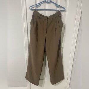 Aritzia Wilfred Tan Effortless Trousers